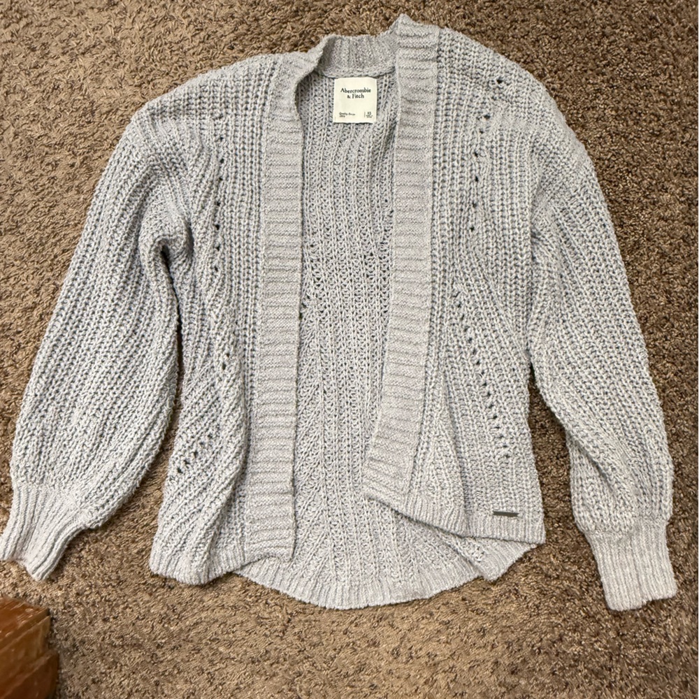 Abercrombie & Fitch Blue/Gray Knit Cardigan